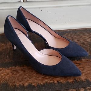 J Crew Lucie suede pumps J8205 navy blue heels